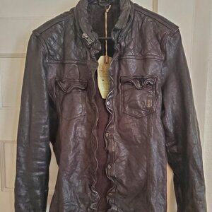 All Saints phantom leather shirt jacket